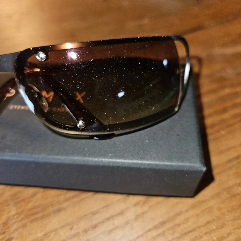 PAMIX Y2K Sunglasses Grey Frame Gradient Brown Lens B0BFNNDRKS New In Box‎